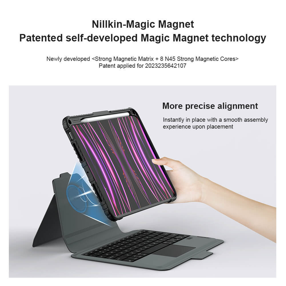 Чехол-книжка с клавиатурой NILLKIN для Apple iPad Pro 11 (2024) (серия Bumper Link Backlit Keyboard Case)